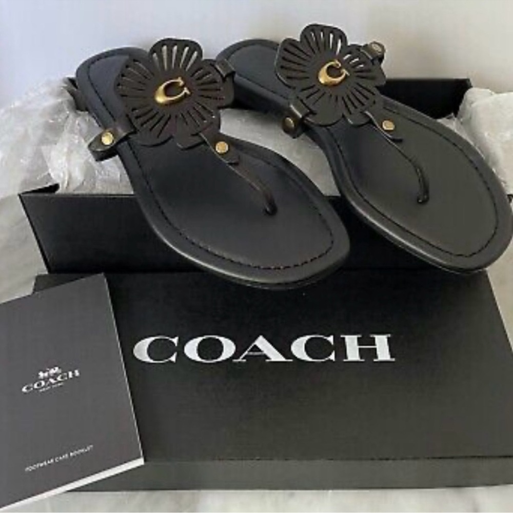 Coach Black Sandals with Sleek Design - Picture 2 of 13
